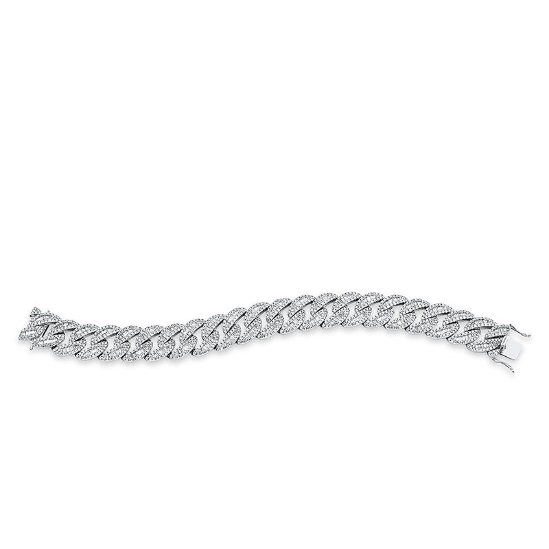 Armband 18 kt WG. 450 Baguette 3.21 ct. TW-si. 1056 Brillanten 6.03 ct. TW-si. L:18.0 cm