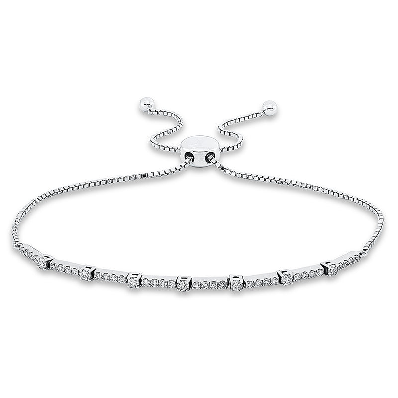 Armband 18 kt WG. verstellbar. 39 Brillanten 0.47 ct. TW-si. L:25.0 cm