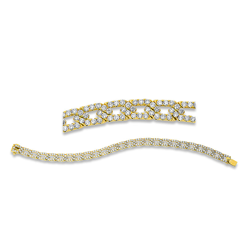 Armband 18 kt GG. 247 Brillanten 4.45 ct. TW-si. B:6.1 mm. L:17.8 cm. S:2.0 mm