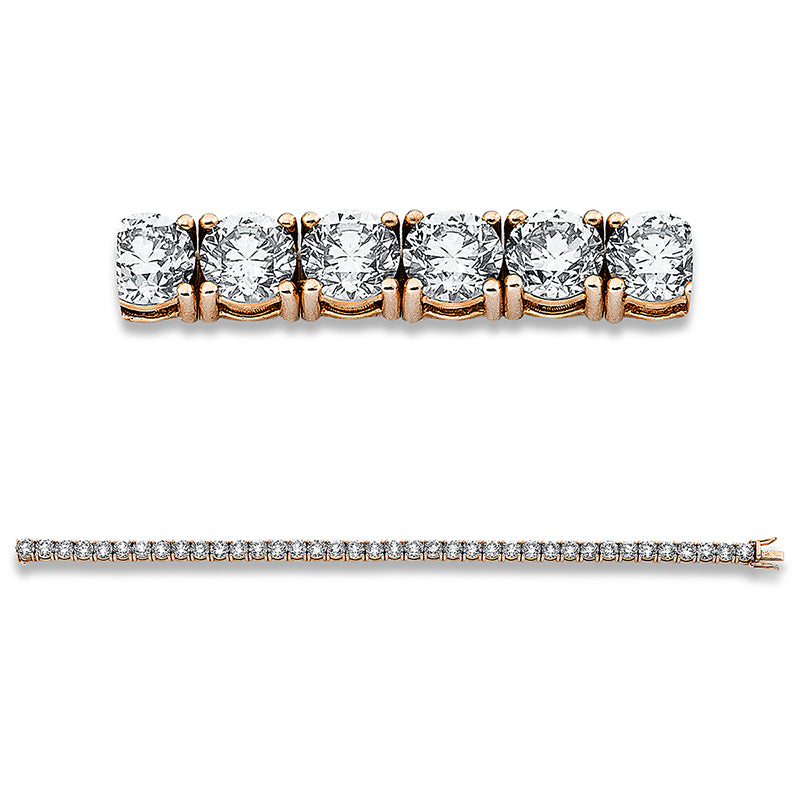Armband 18 kt RG, 38 Brill. 15,61 ct, braun