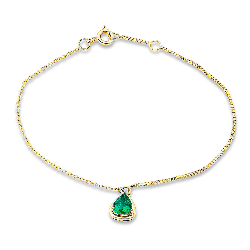 Armband 18 kt GG, 1 Smaragd 0,53 ct grün