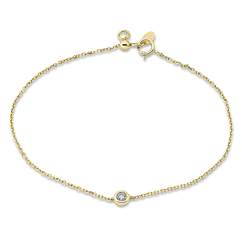 Armband 18 kt GG, 1 Brill. 0,09 ct, TW-si