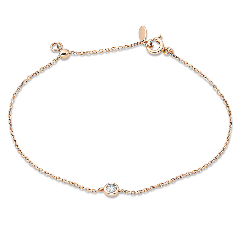 Armband 18 kt RG, 1 Brill. 0,09 ct, TW-si