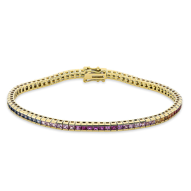 Armband 18 kt GG, 83 Saphire 4,58 ct fancy