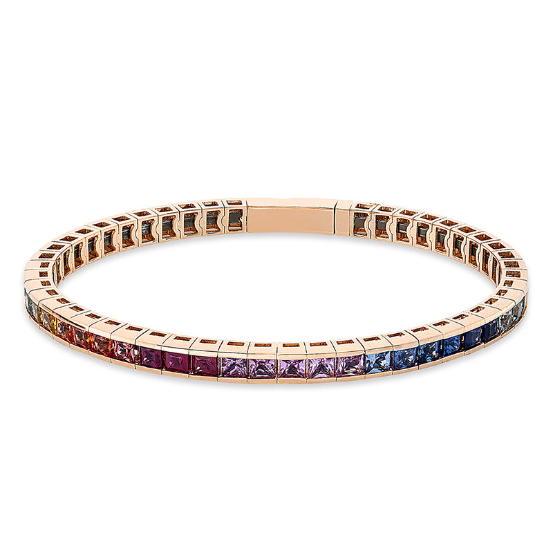 Armband 18 kt RG, 26 Saphire 4,84 ct fancy