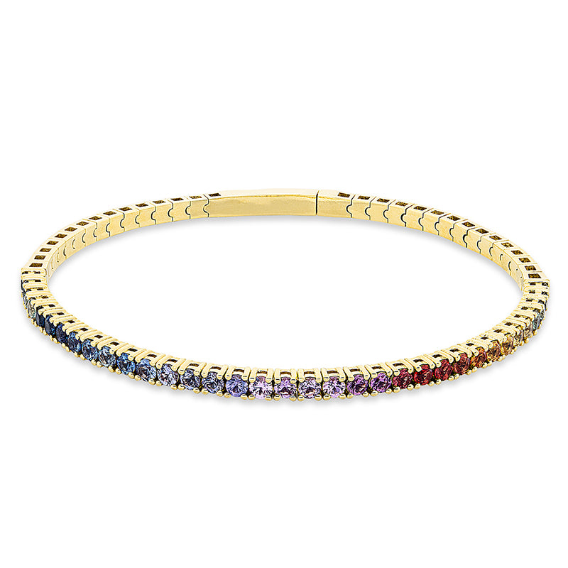 Armband 18 kt GG, 35 Saphire 2,84 ct fancy
