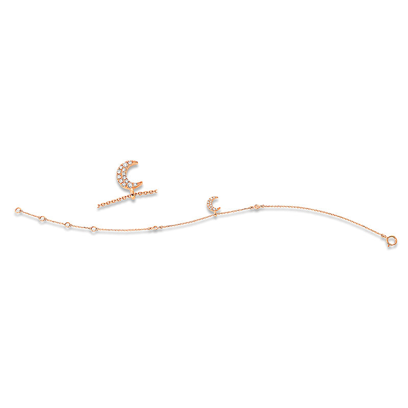 Armband 18 kt RG, 9 Brill. 0,07 ct, W-si