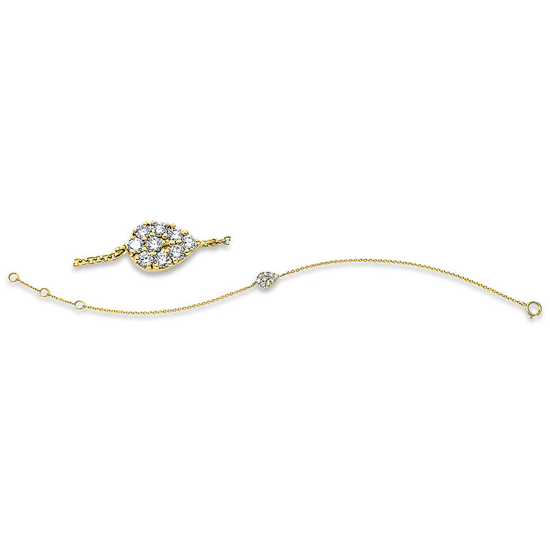 Armband 18 kt GG, 9 Brill. 0,18 ct, W-pi