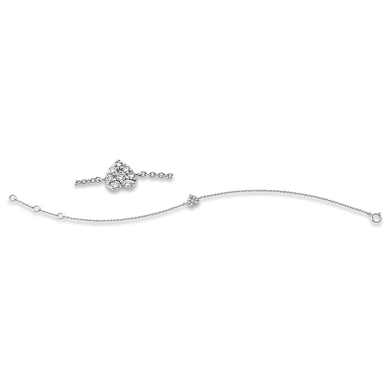 Armband 18 kt WG, 8 Brill. 0,12 ct, W-pi