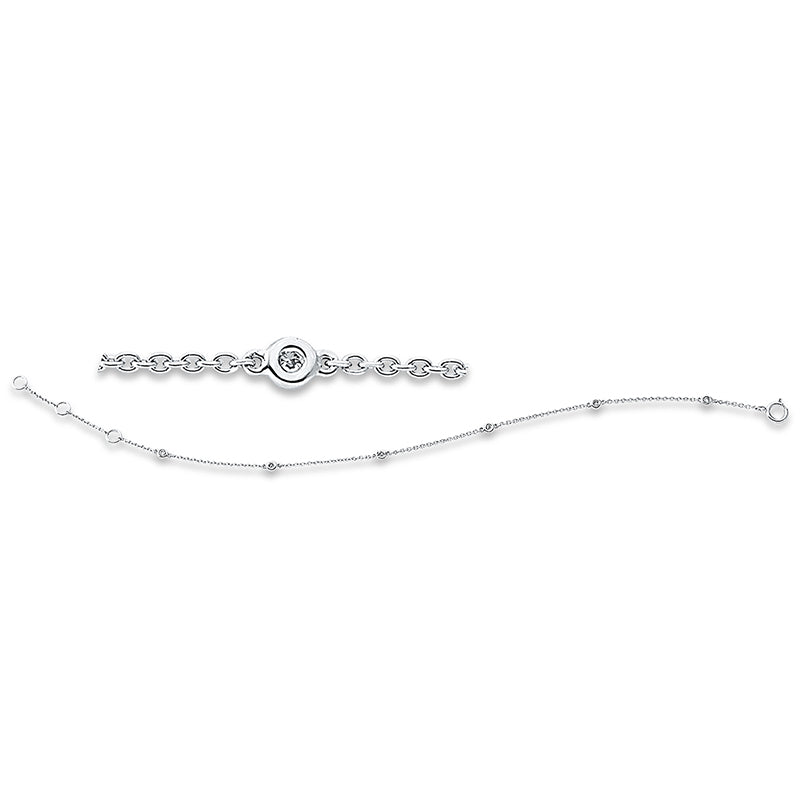 Armband 18 kt WG, 6 Brill. 0,10 ct, W-pi