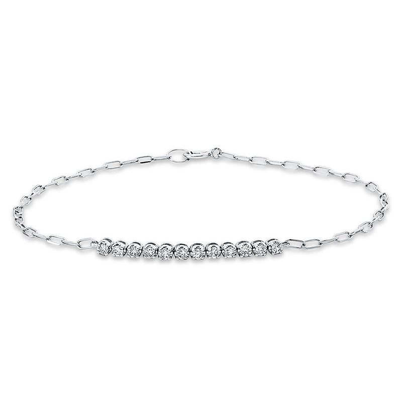 Armband 18 kt WG, 12 Brill. 0,24 ct, TW-si