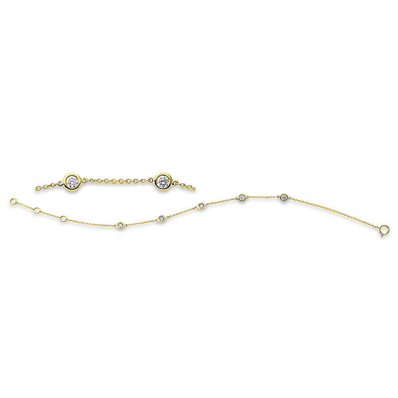 Armband 18 kt GG. 5 Brillanten 0.36 ct. W-pi. B:3.6 mm. L:17.8 cm. S:0.9 mm