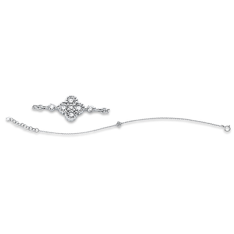 Armband 18 kt WG, 74 Brill. 0,08 ct, W-pi
