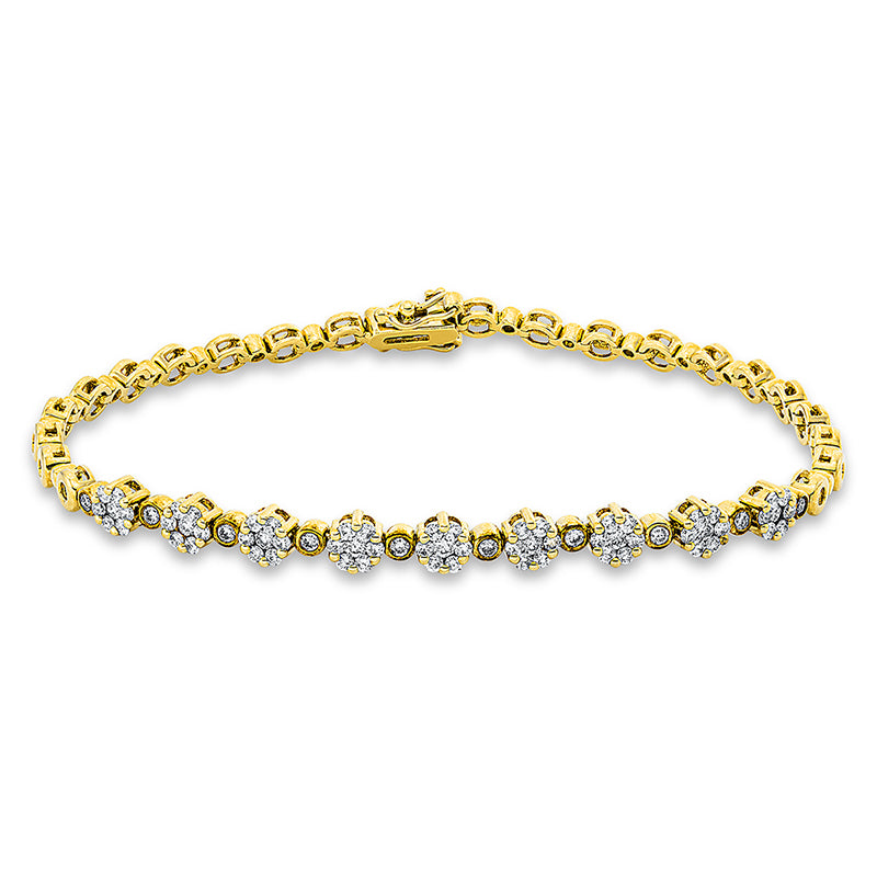 Armband 18 kt GG, 73 Brill. 0,96 ct, TW-si