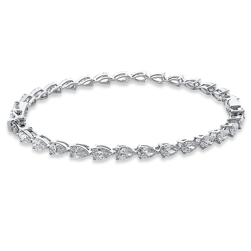 Armband 18 kt WG, 31 Tropfen 5,93 ct, TW-vsi