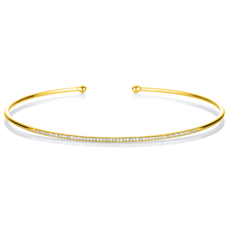 Armreif 18 kt GG, 53 Brill. 0,16 ct, W-si