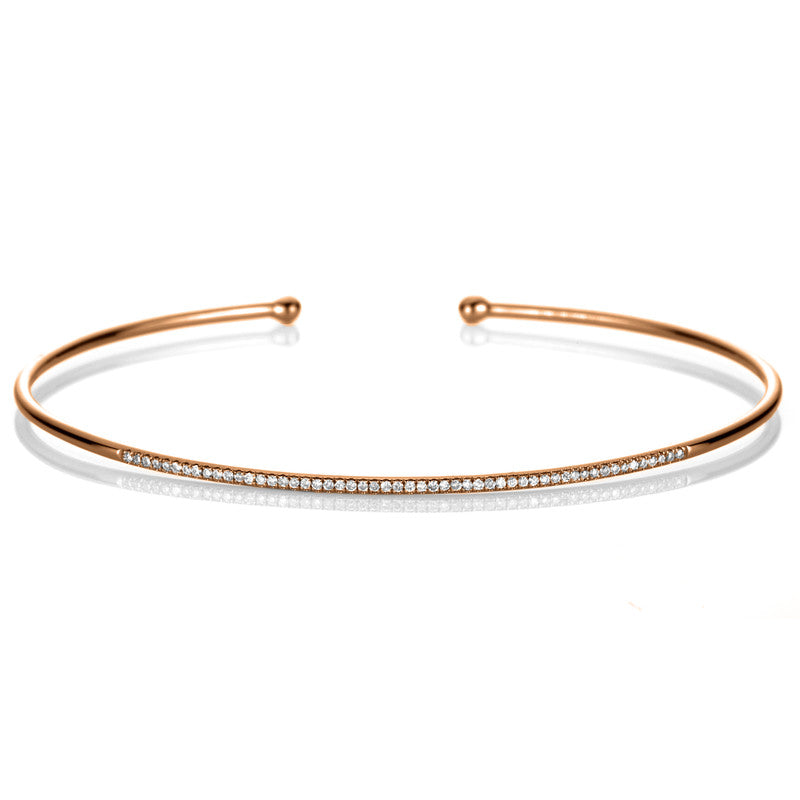 Armreif 18 kt RG, 53 Brill. 0,16 ct, W-si