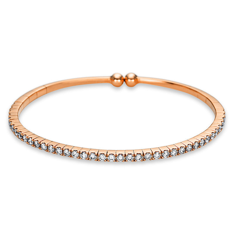 Armreif 18 kt RG, 40 Brill. 1,37 ct, TW-vsi
