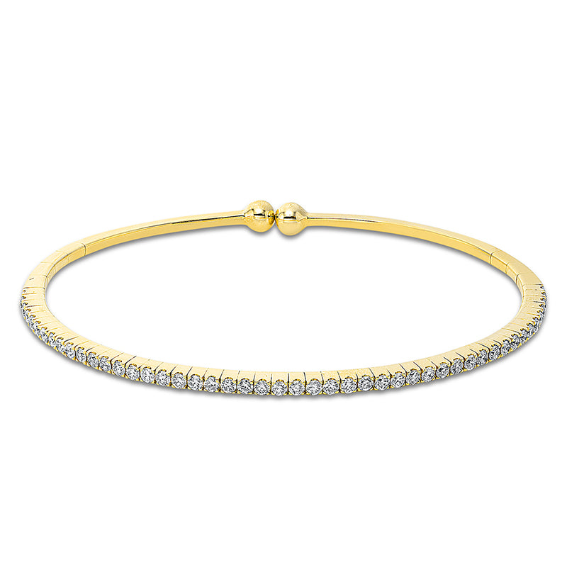 Armreif 18 kt GG, 48 Brill. 1,05 ct, TW-vsi