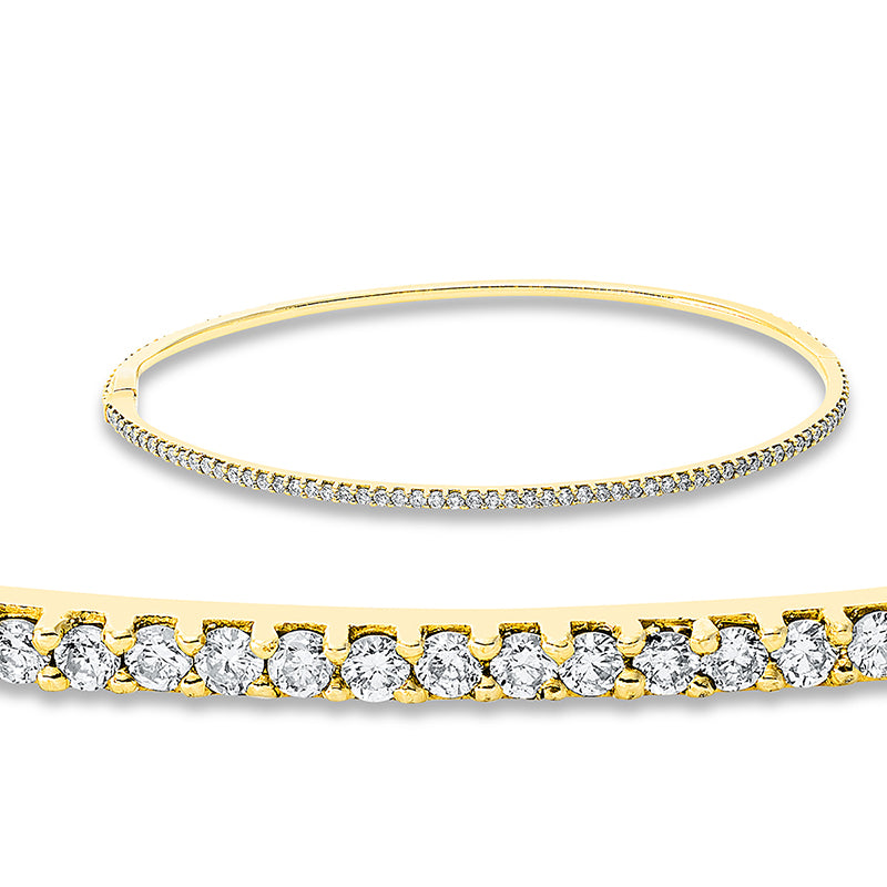 Armreif 18 kt GG, 124 Brill. 1,39 ct, W-si