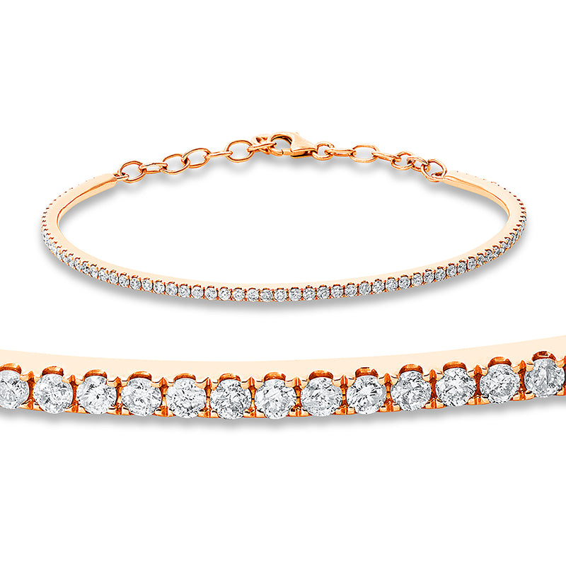 Armreif 18 kt RG, 77 Brill. 0,93 ct, W-si