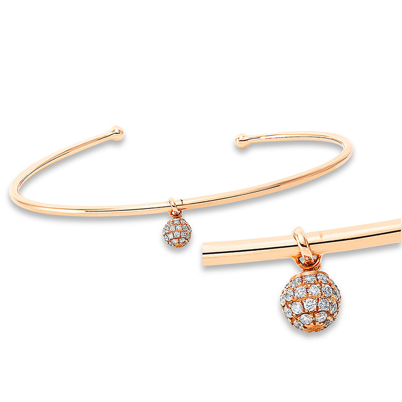 Armreif 18 kt RG, 41 Brill. 0,15 ct, W-si