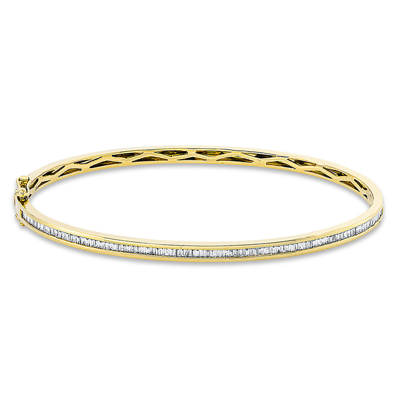 Armreif 18 kt GG, 196 Bag. 1,22 ct, TW-si