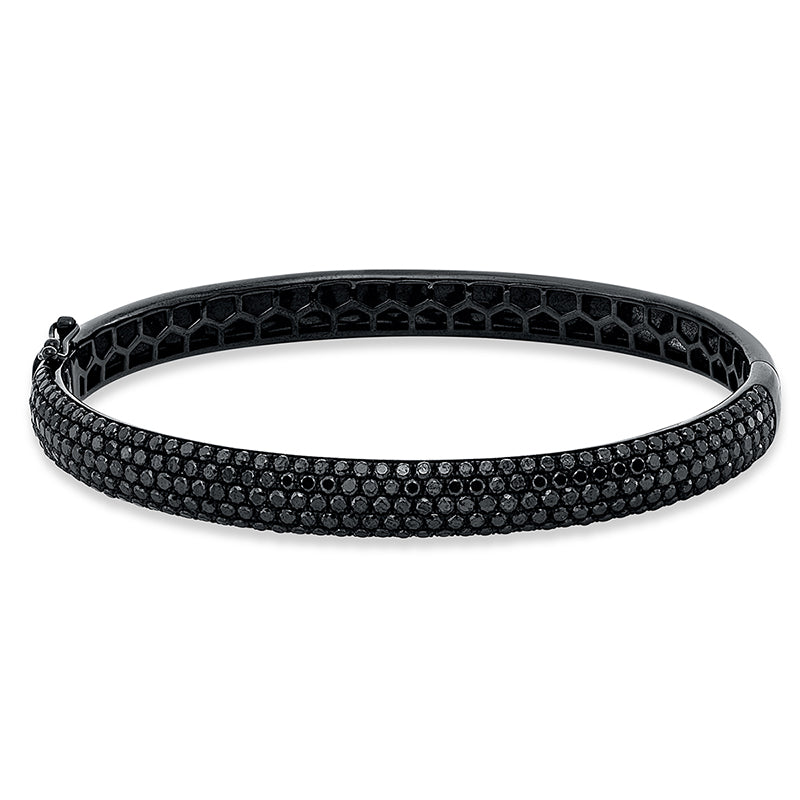 Armreif 18 kt WG, schwarz rhodiniert, 247 Brill. 3,48 ct, schwarz