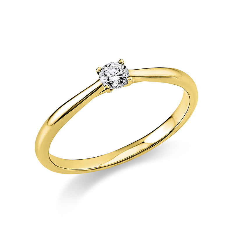 Ring 14 kt GG, 1 Brill. 0,15 ct, TW-si