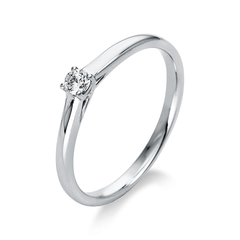 Ring 14 kt WG, 1 Brill. 0,10 ct, TW-si