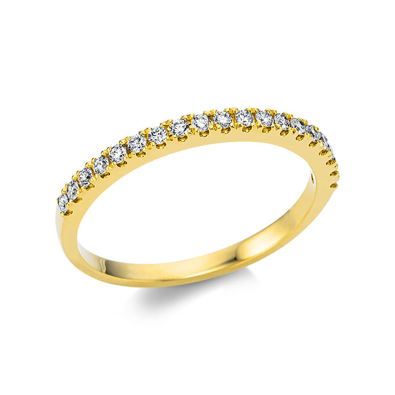 Ring 18 kt GG. 19 Brillanten 0.21 ct. TW-si. S:1.8 mm. Weite:54