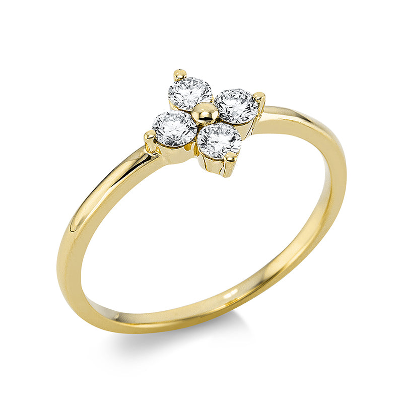 Ring 18 kt GG, 4 Brill. 0,37 ct, TW-si
