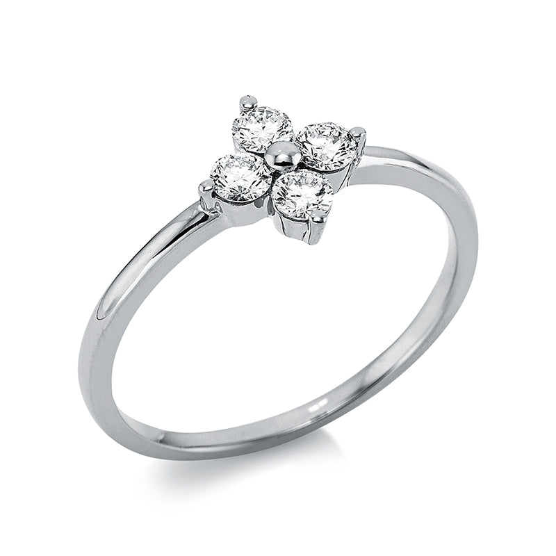 Ring 18 kt WG, 4 Brill. 0,35 ct, TW-si