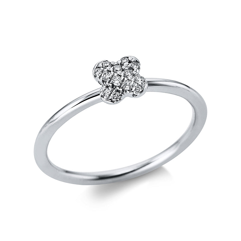 Ring 14 kt WG, 13 Brill. 0,08 ct, TW-si