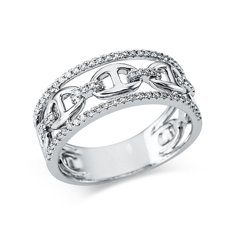Ring 18 kt WG, 74 Brill. 0,30 ct, TW-si