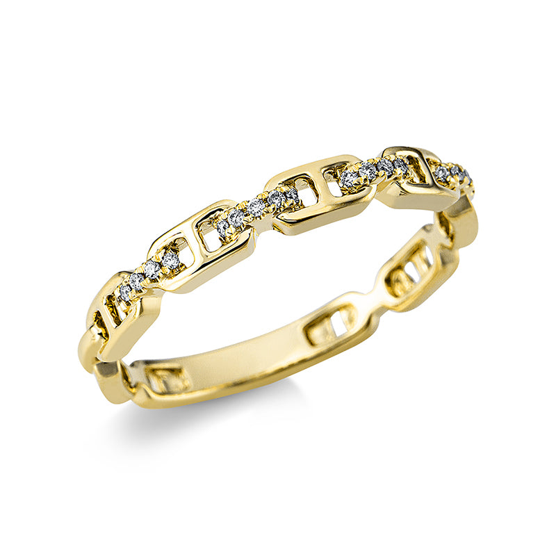 Ring 18 kt GG, 20 Brill. 0,08 ct, TW-si