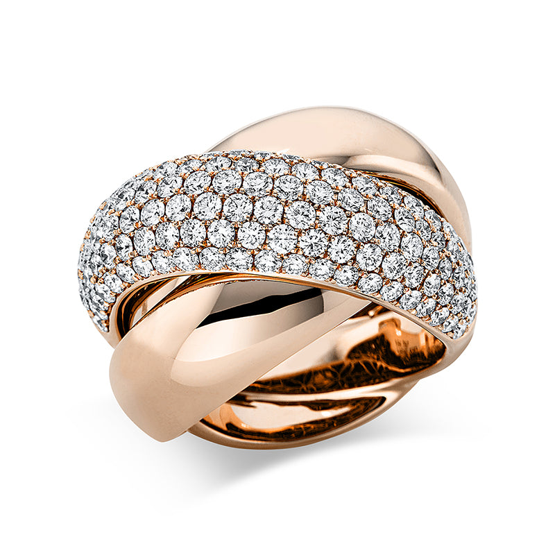Ring 18 kt RG, 134 Brill. 3,04 ct, TW-vsi