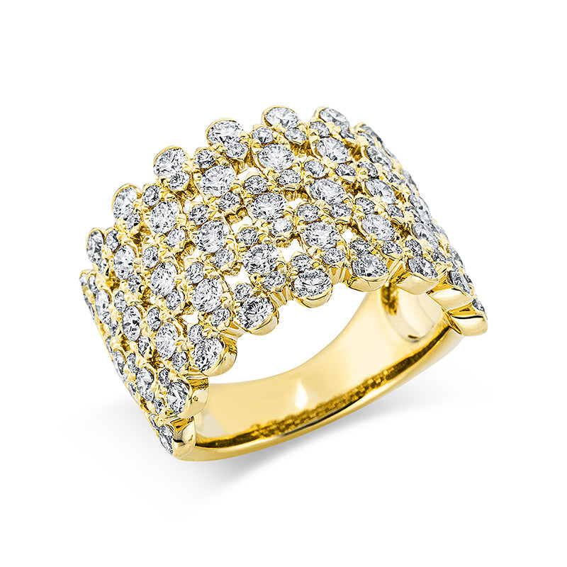 Ring 18 kt GG. 43 Brillanten 1.86 ct. TW-vsi. 68 Brillanten 0.66 ct. TW-vsi. Weite:54