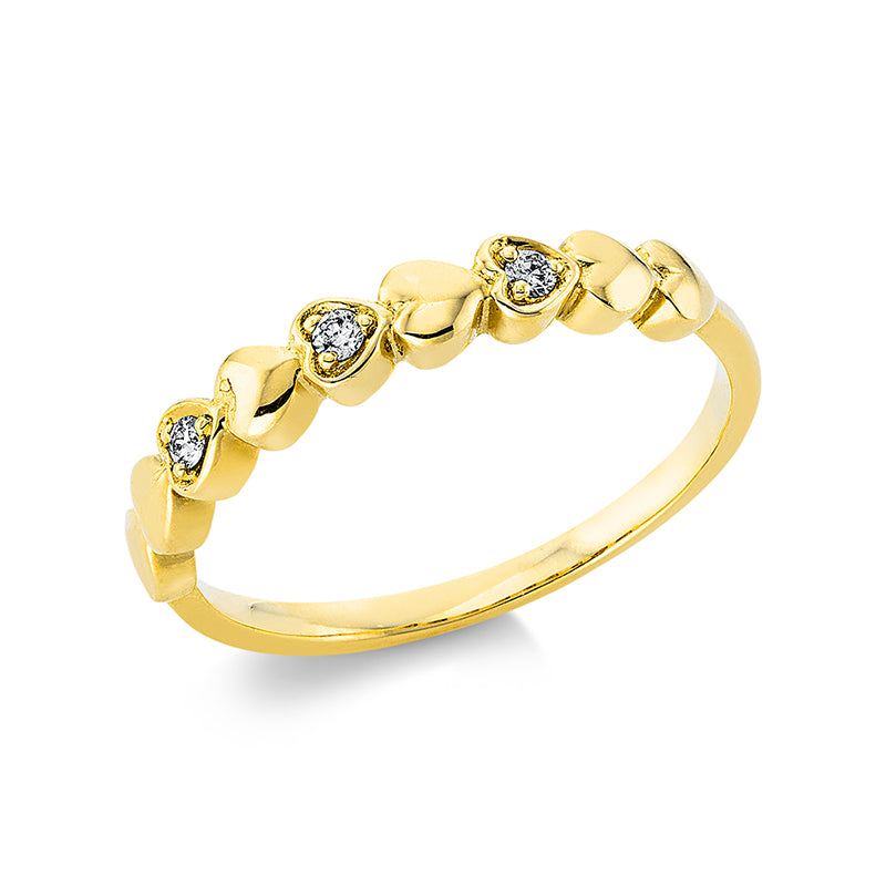 Ring 18 kt GG, 3 Brill. 0,05 ct, TW-si
