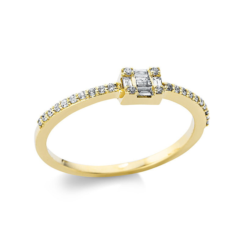 Ring 18 kt GG, 29 Fant-Schl. 0,17 ct, TW-si