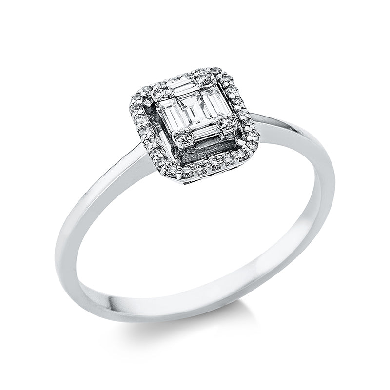 Ring 18 kt WG, 29 Fant-Schl. 0,17 ct, TW-si