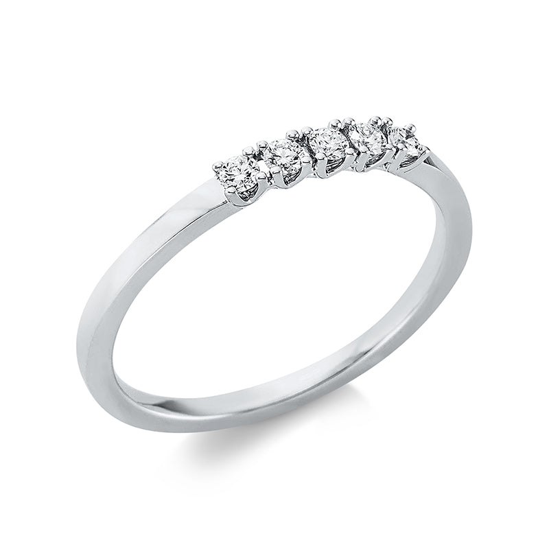 Ring 18 kt WG, 5 Brill. 0,14 ct, TW-si