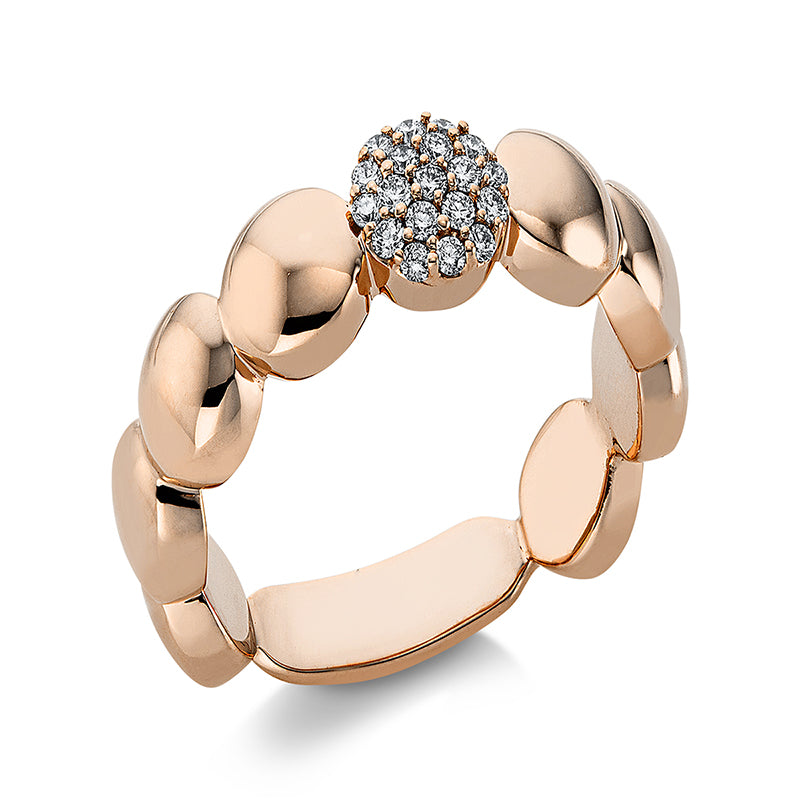 Ring 18 kt RG, 19 Brill. 0,15 ct, TW-si
