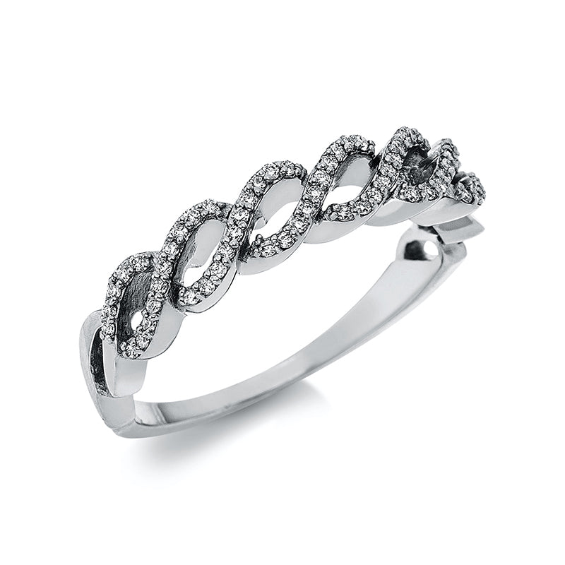 Ring 18 kt WG, 60 Brill. 0,15 ct, TW-si