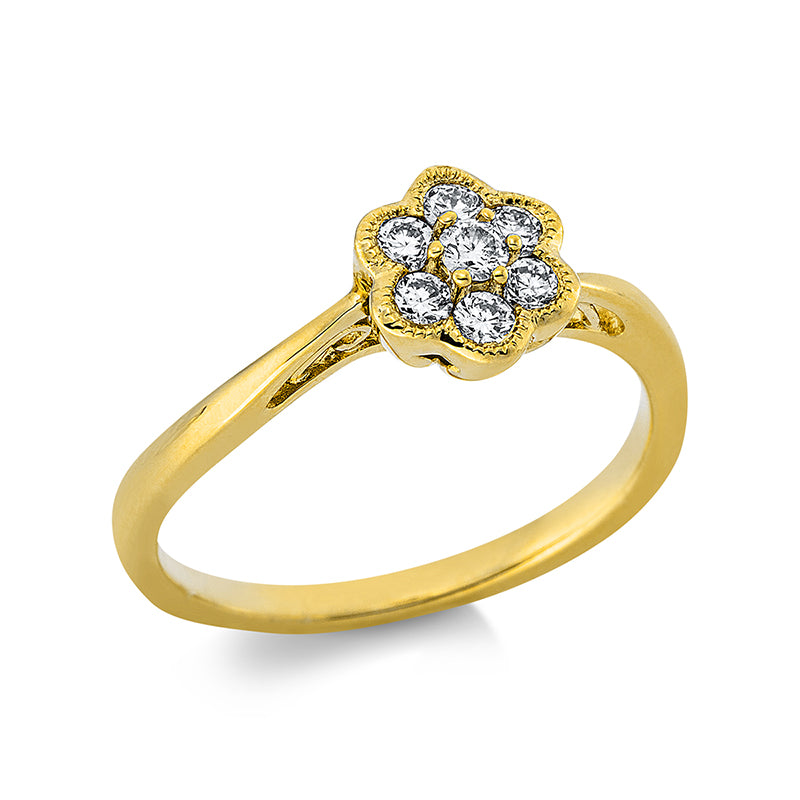 Ring 18 kt GG, 7 Brill. 0,25 ct, TW-si