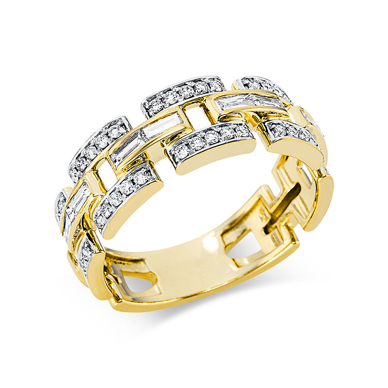 Ring 18 kt GG, 8 Bag. 0,29 ct, TW-si, 38 Brill. 0,23 ct, TW-si