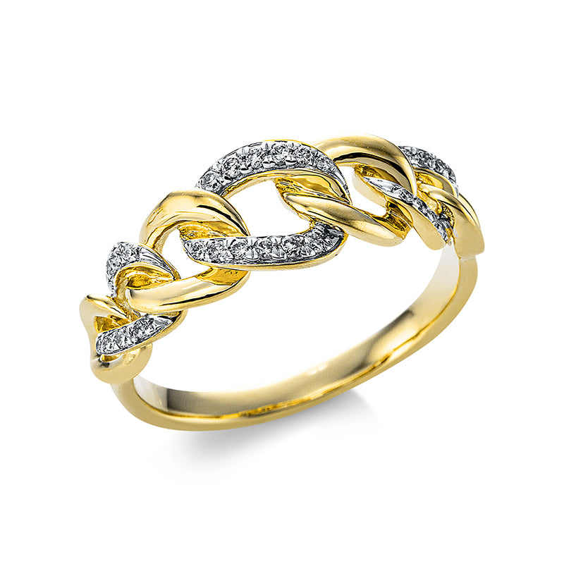 Ring 18 kt GG, 28 Brill. 0,15 ct, TW-si