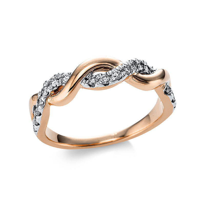 Ring 18 kt RG, 17 Brill. 0,25 ct, TW-si