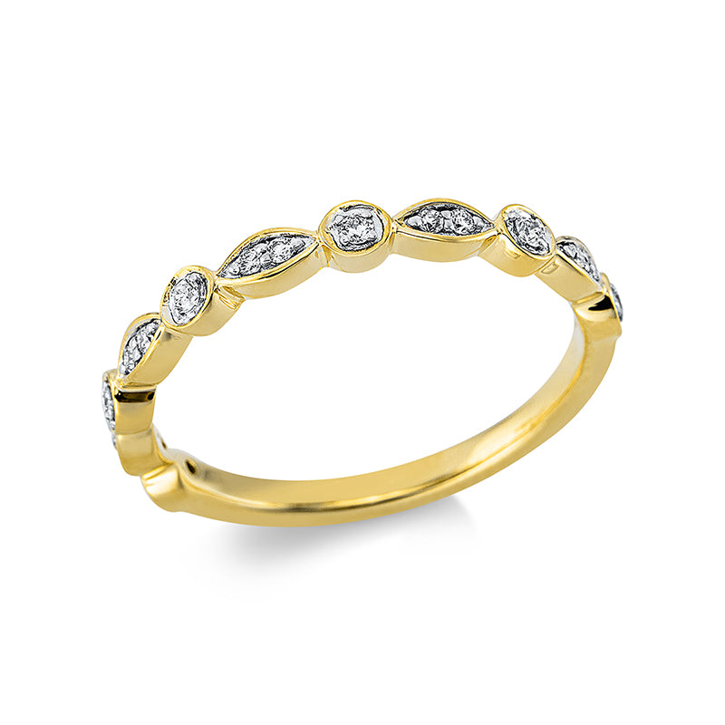 Ring 18 kt GG, 16 Brill. 0,12 ct, TW-si