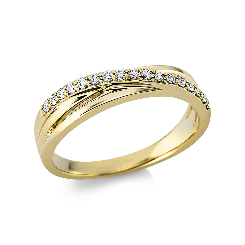 Ring 18 kt GG, 17 Brill. 0,17 ct, TW-si